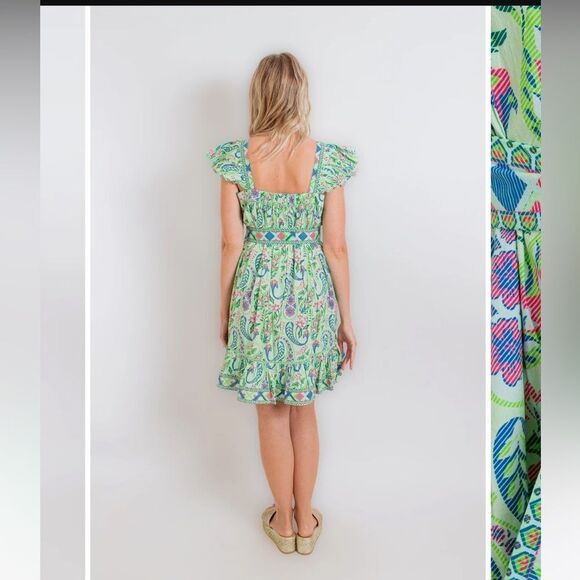 Sal Rosa green floral dress small - Picture 2 of 10